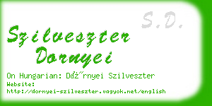szilveszter dornyei business card